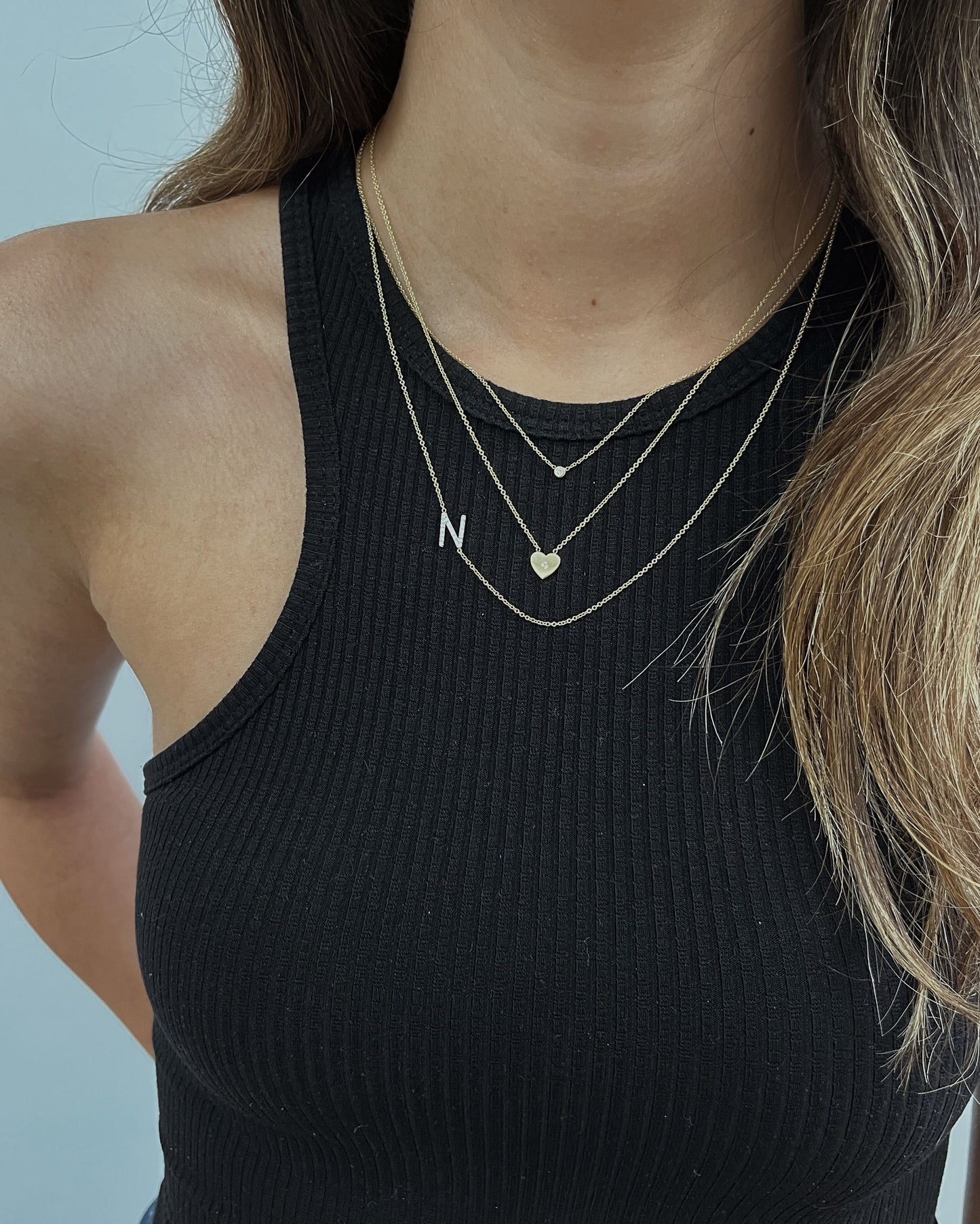 Tiny Diamond Heart Necklace