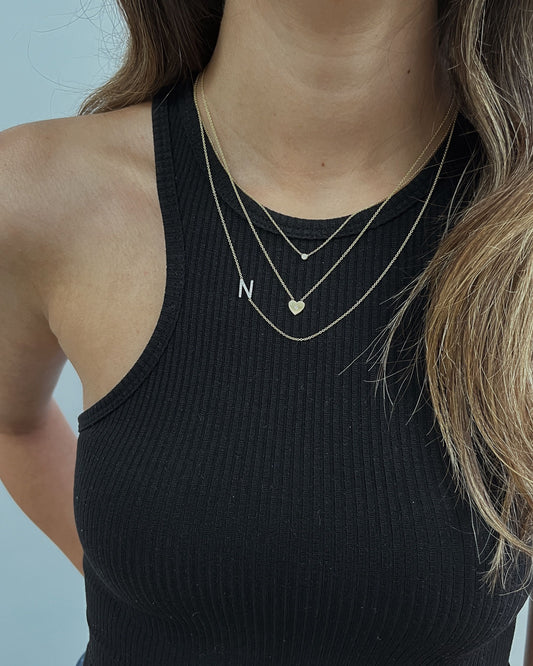 Tiny Diamond Heart Necklace