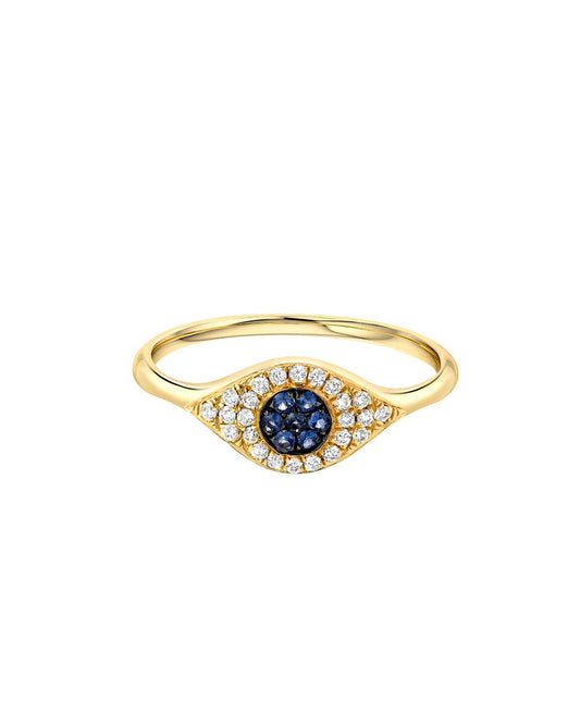 Diamond & Sapphire Evil Eye Ring