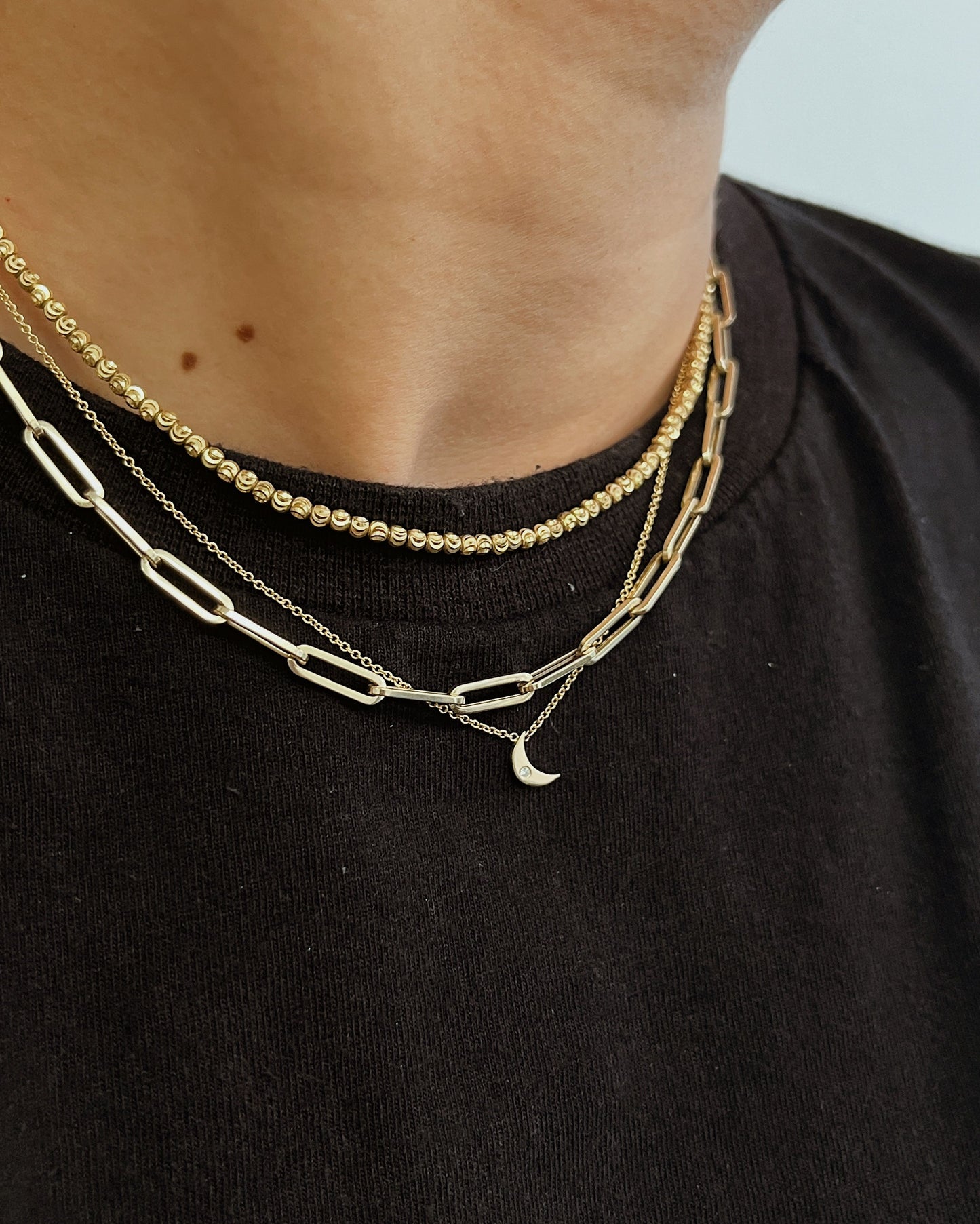 Diamond Cut Bead Necklace