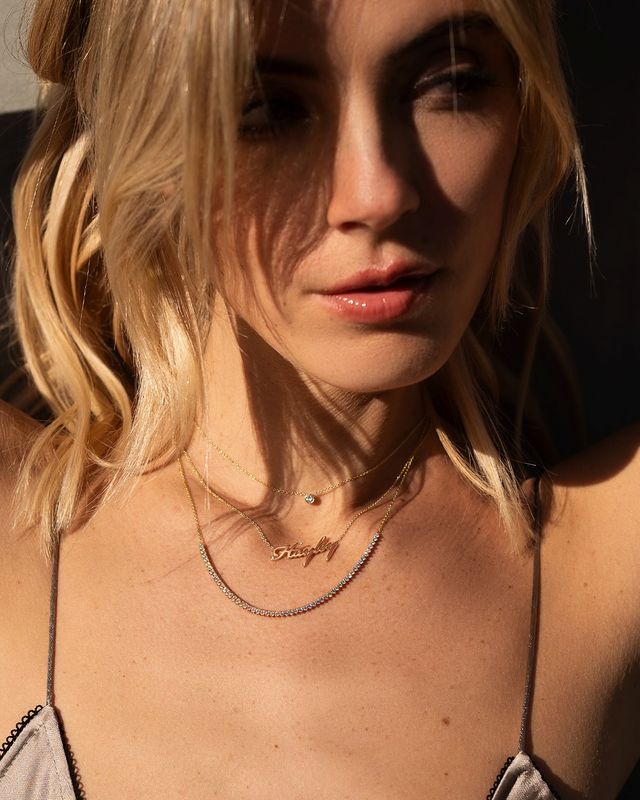 Large Diamond Bezel Necklace