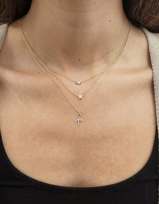 Tiny Diamond Star Necklace