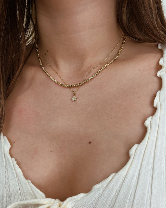 Diamond Cut Bead Necklace