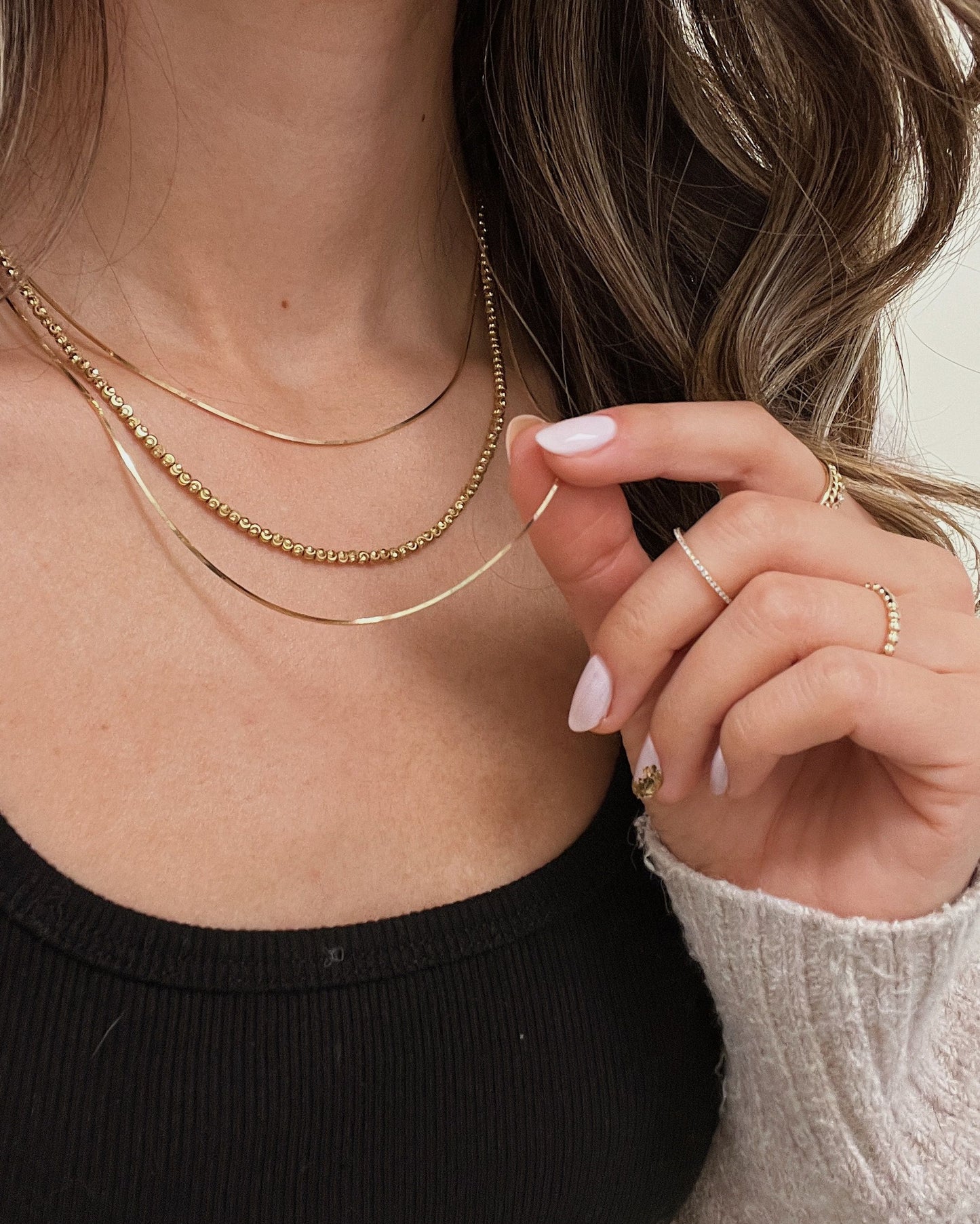 Diamond Cut Bead Necklace