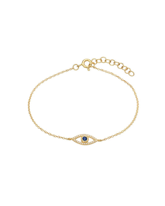 Diamond and Sapphire Evil Eye Bracelet