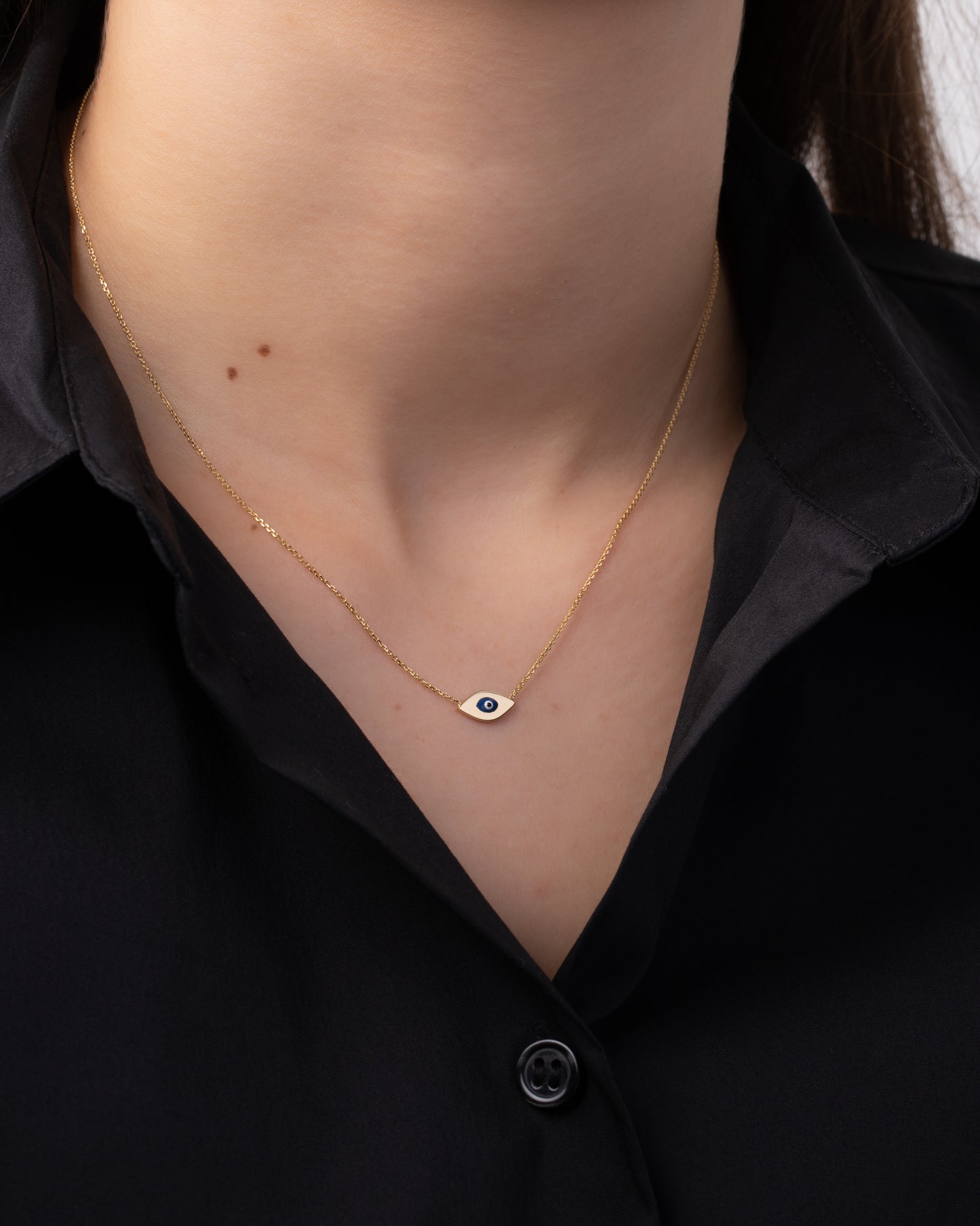 Enamel Evil Eye Necklace