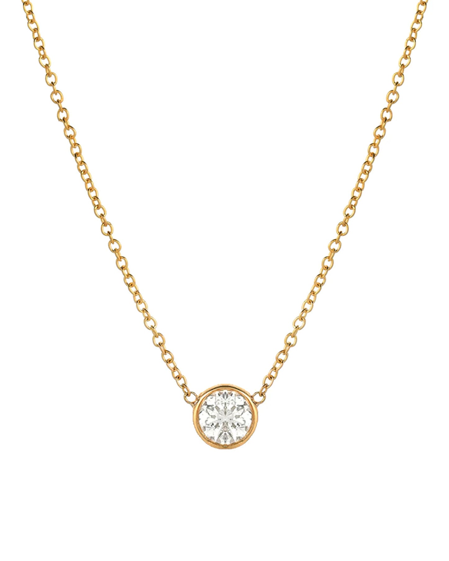 Large Diamond Bezel Necklace