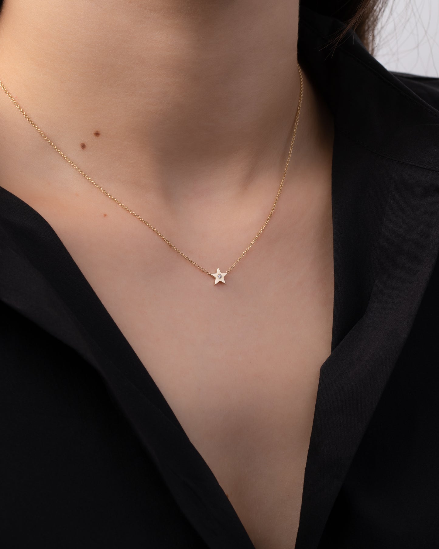 Tiny Diamond Star Necklace