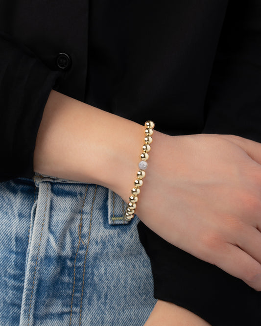 6mm Diamond Bead Bracelet