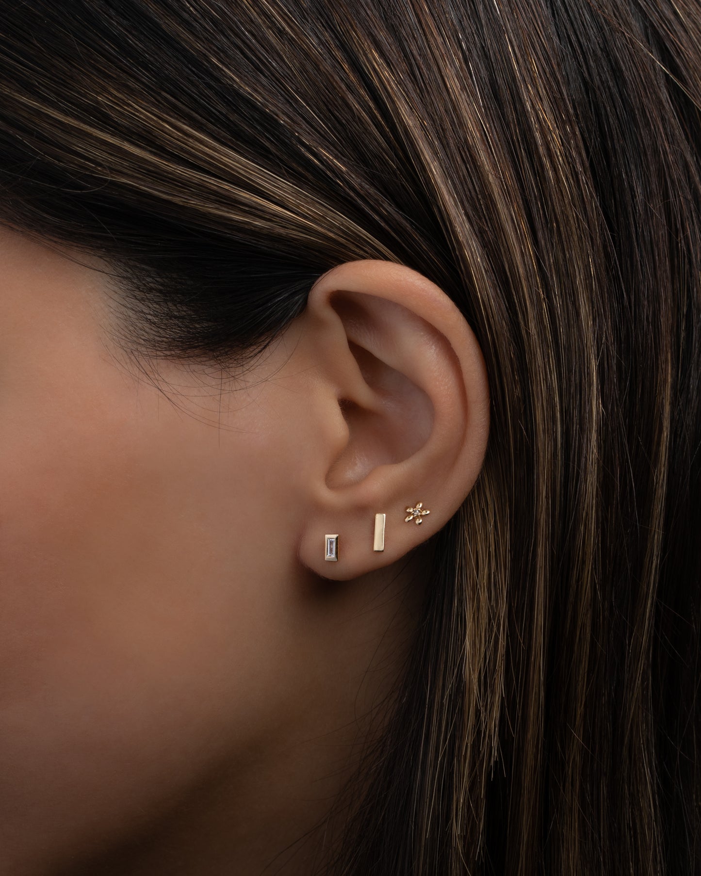 Diamond Baguette Studs