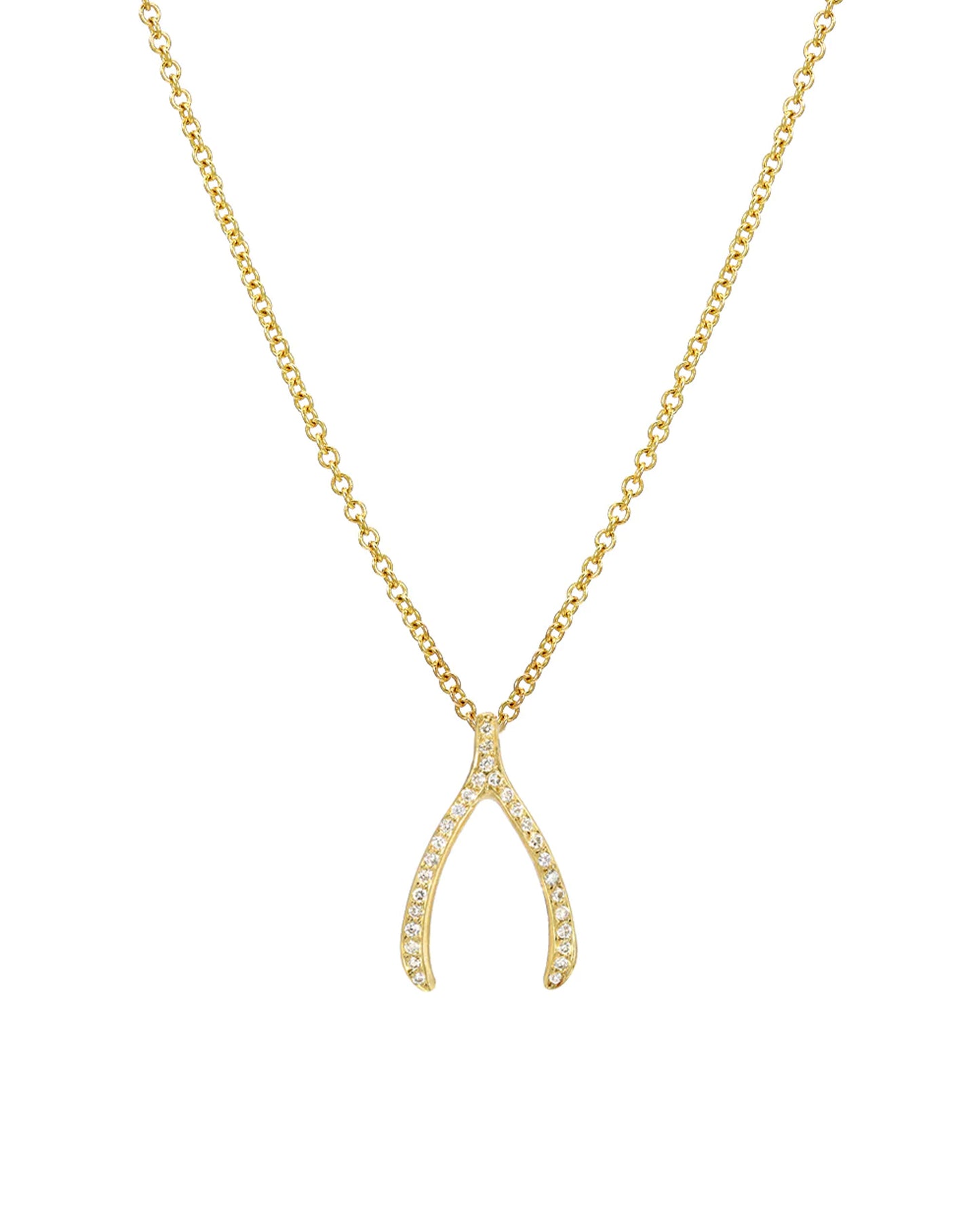 Diamond Wishbone Necklace