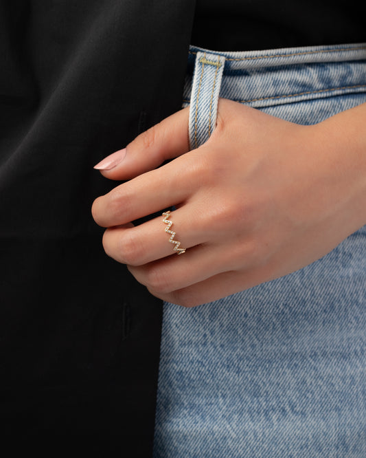 Diamond Zig Zag Ring