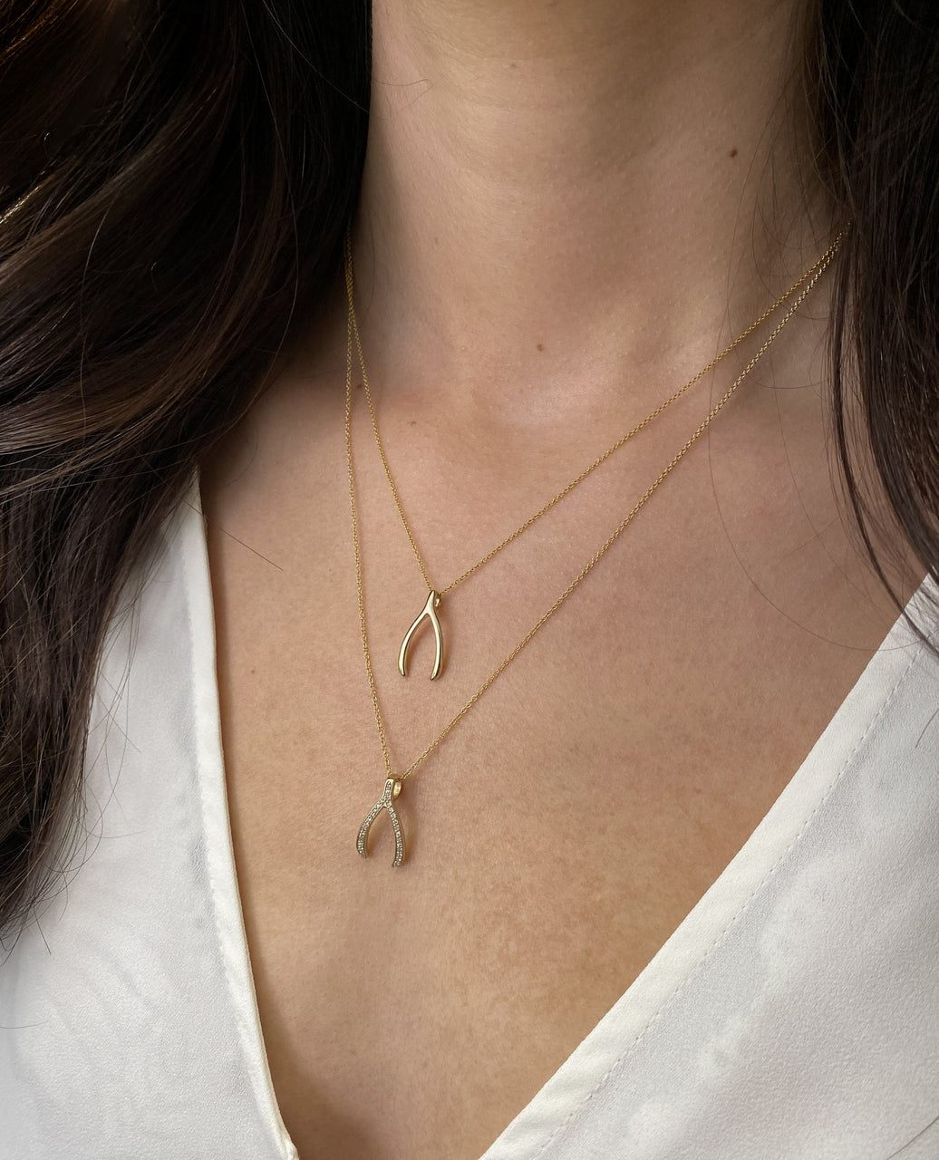 Diamond Wishbone Necklace