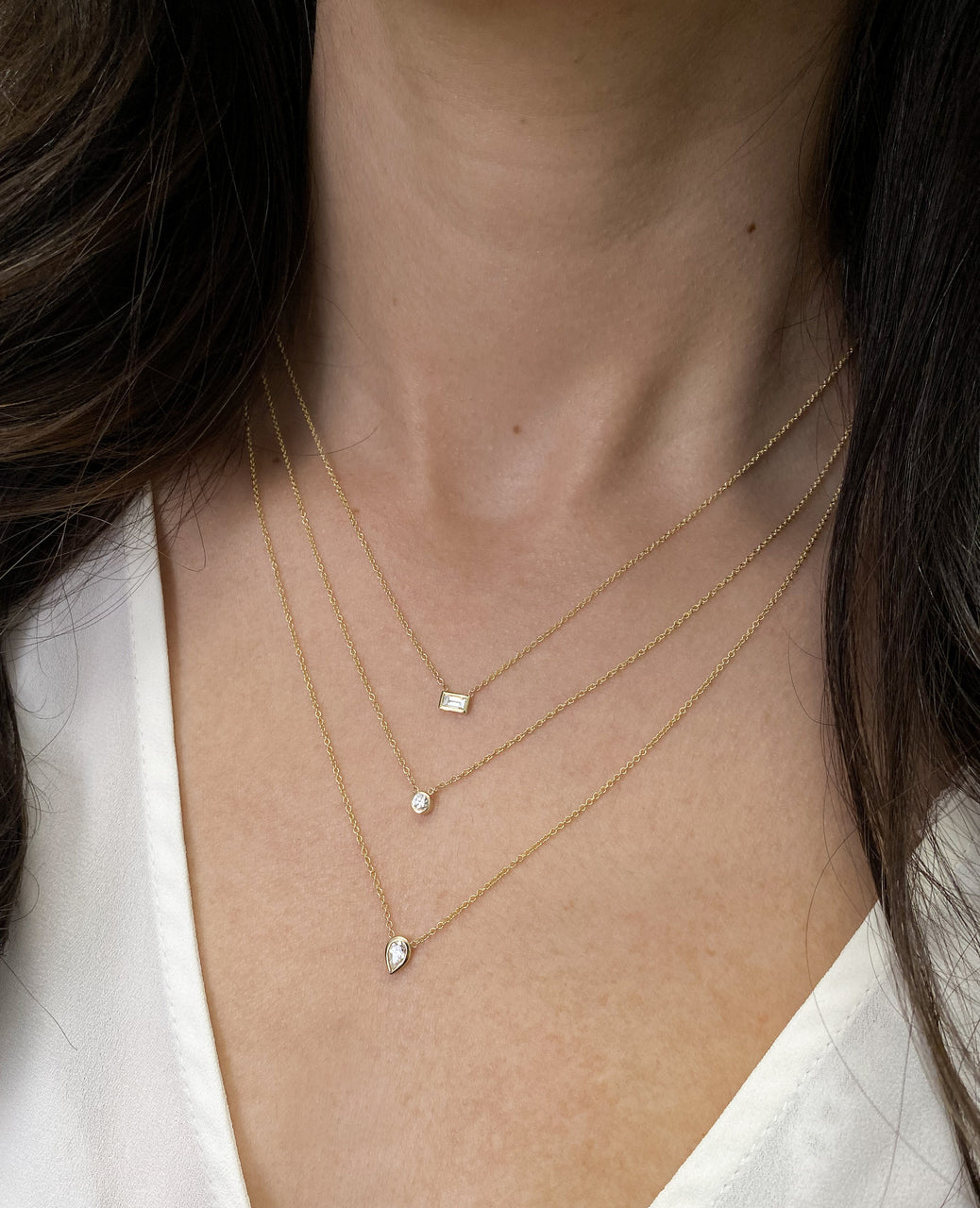 Diamond Baguette Necklace