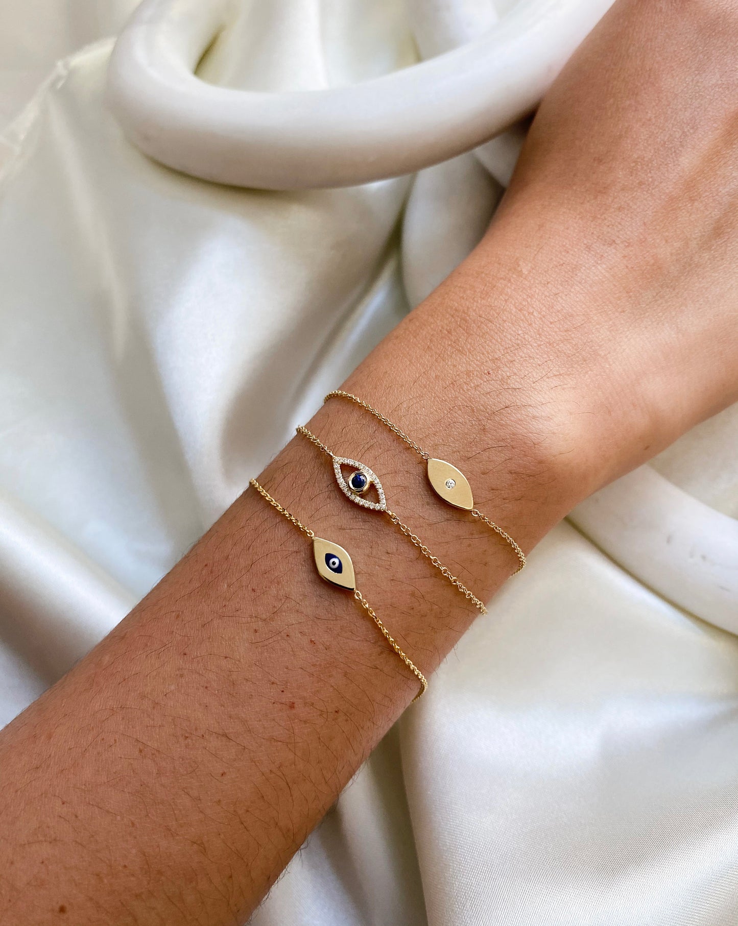 Diamond and Sapphire Evil Eye Bracelet