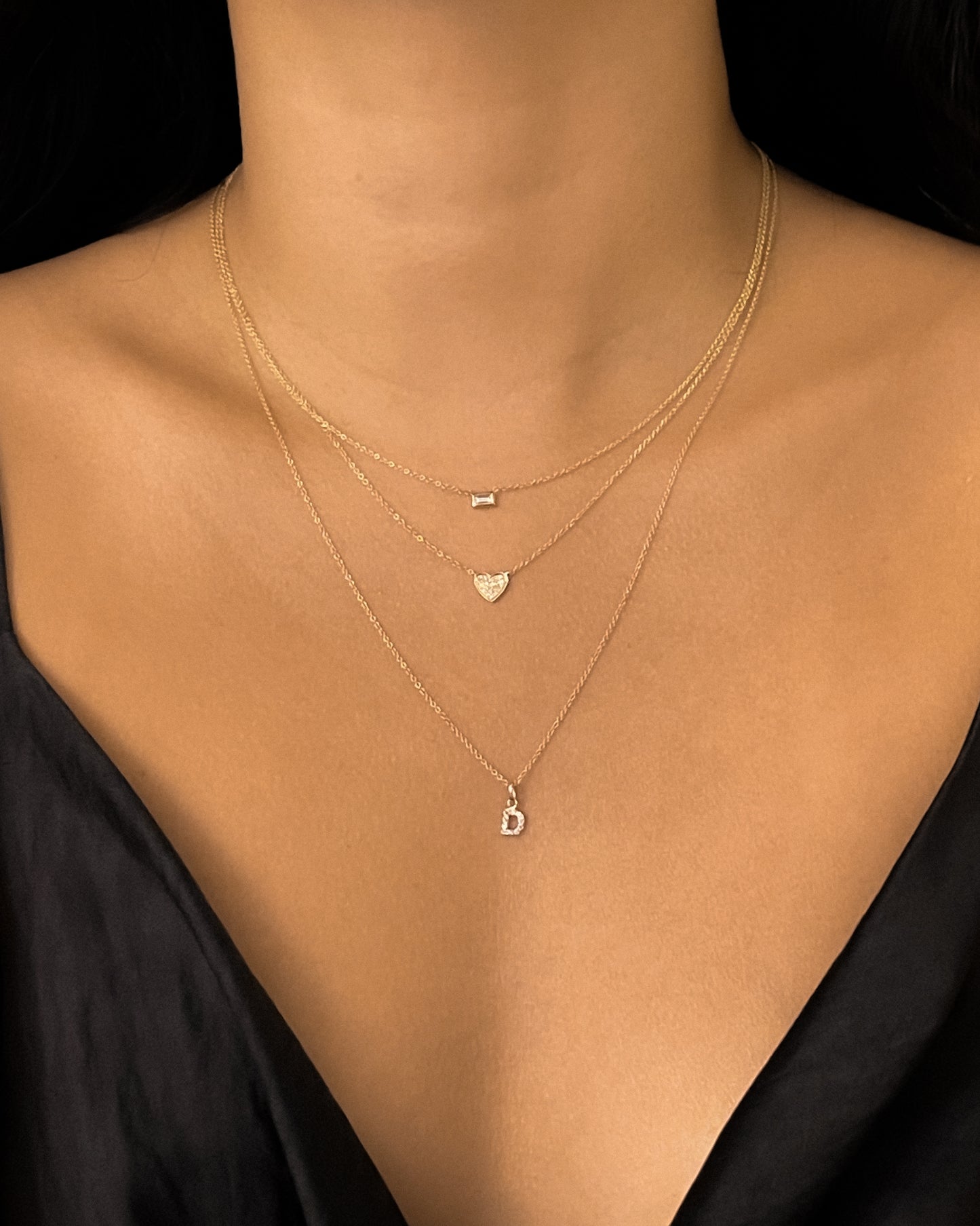 Mini Diamond Initial Pendant