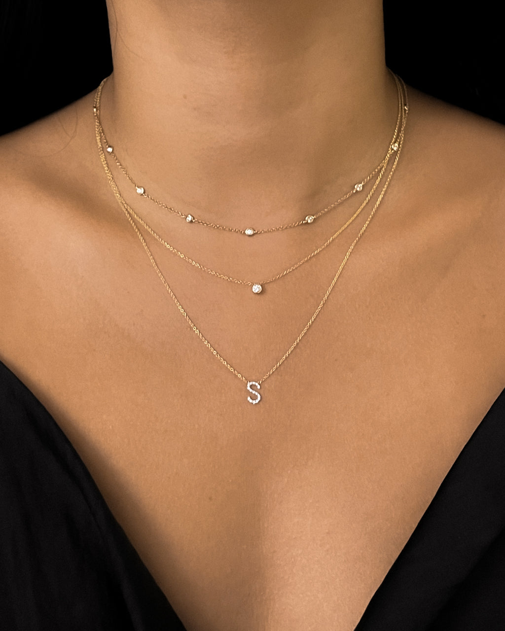 Diamond Initial Necklace