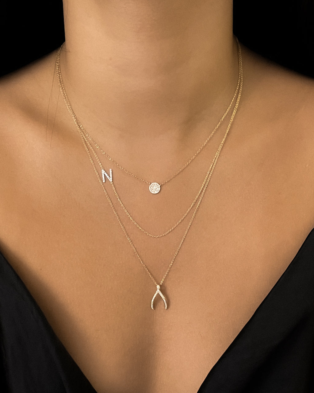 Diamond Wishbone Necklace