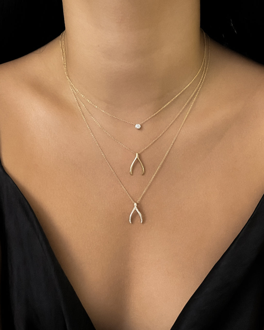 Diamond Wishbone Necklace