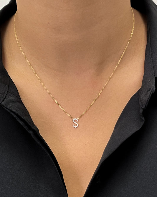 Diamond Initial Necklace