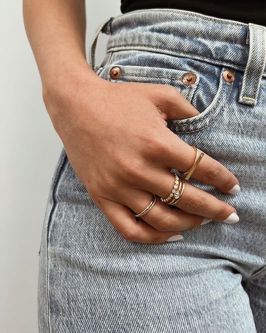 14k Tiny Diamond Band