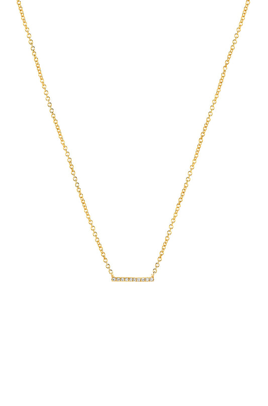 Small Pave Diamond Bar Necklace
