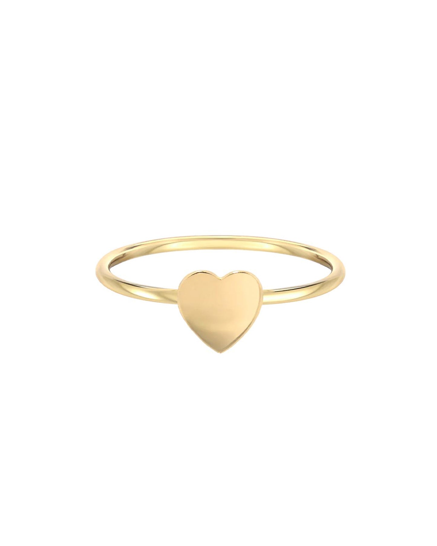 14k Engraved Heart of Gold Ring