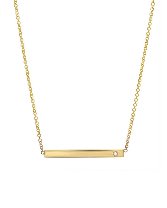 Tiny Diamond Bar Necklace