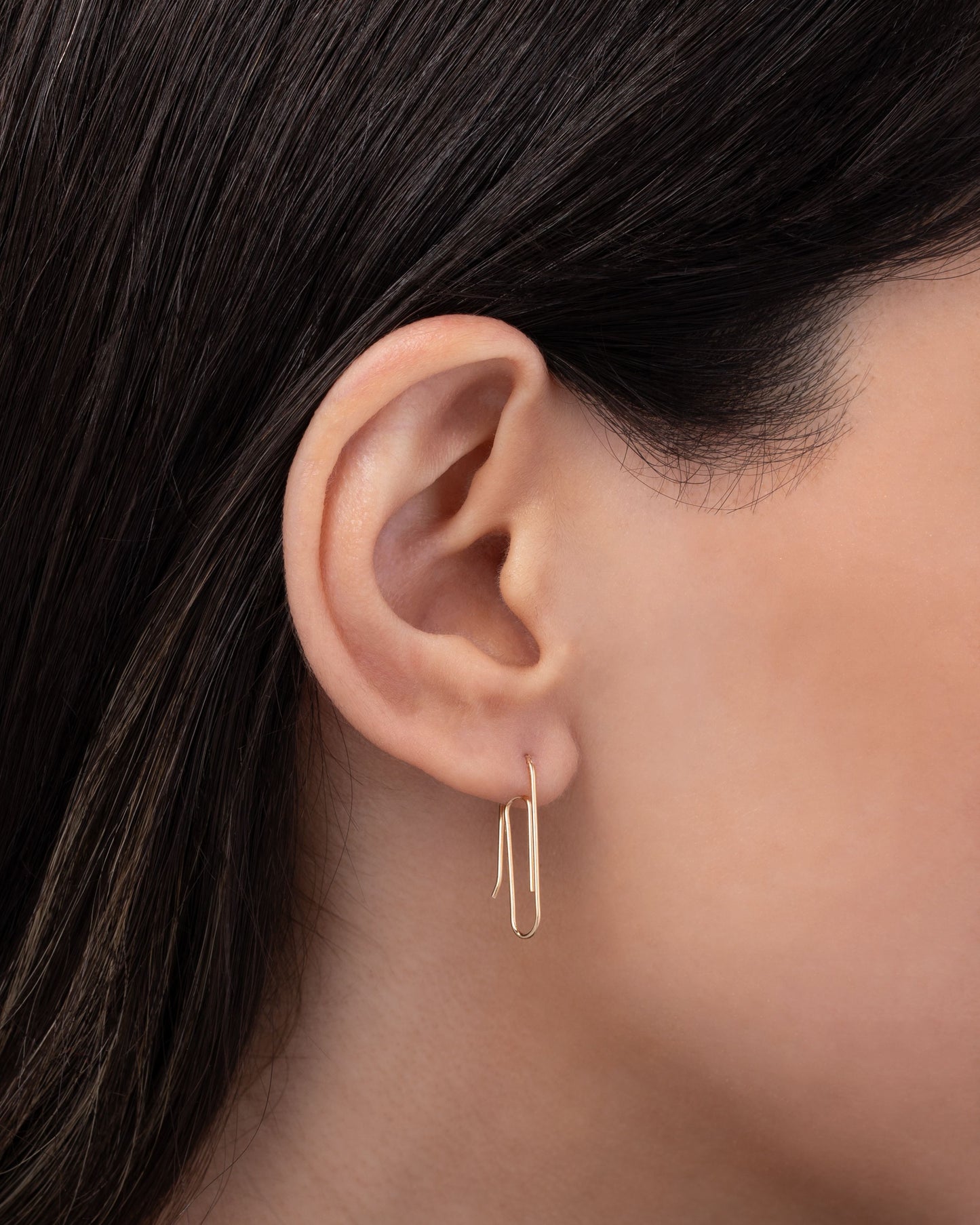 Gold Paper Clip Earring