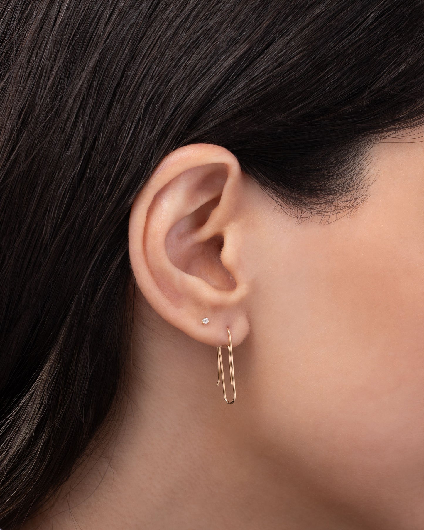 Gold Paper Clip Earring