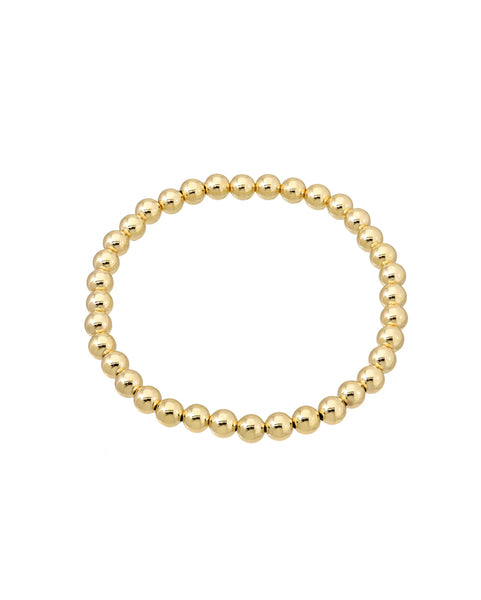 5mm 14k Yellow Gold Filled Beaded Bracelet with Matching Initial