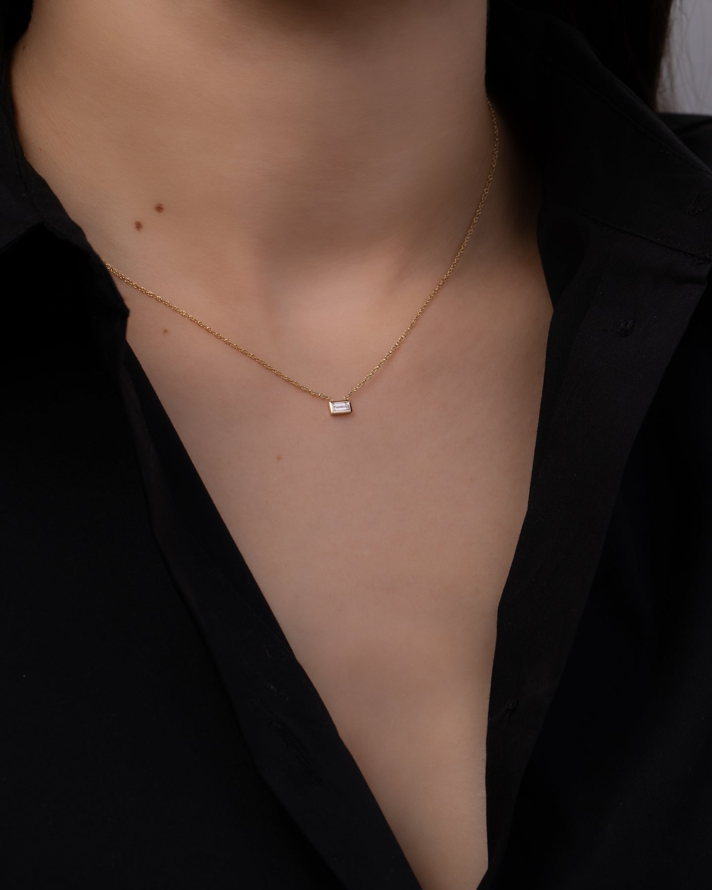 Diamond Baguette Necklace