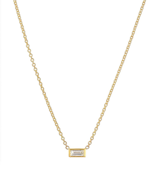 Diamond Baguette Necklace