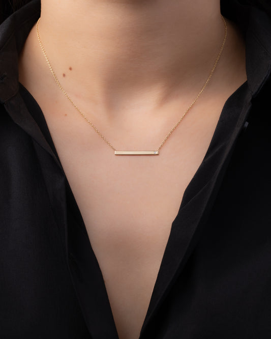 Tiny Diamond Bar Necklace