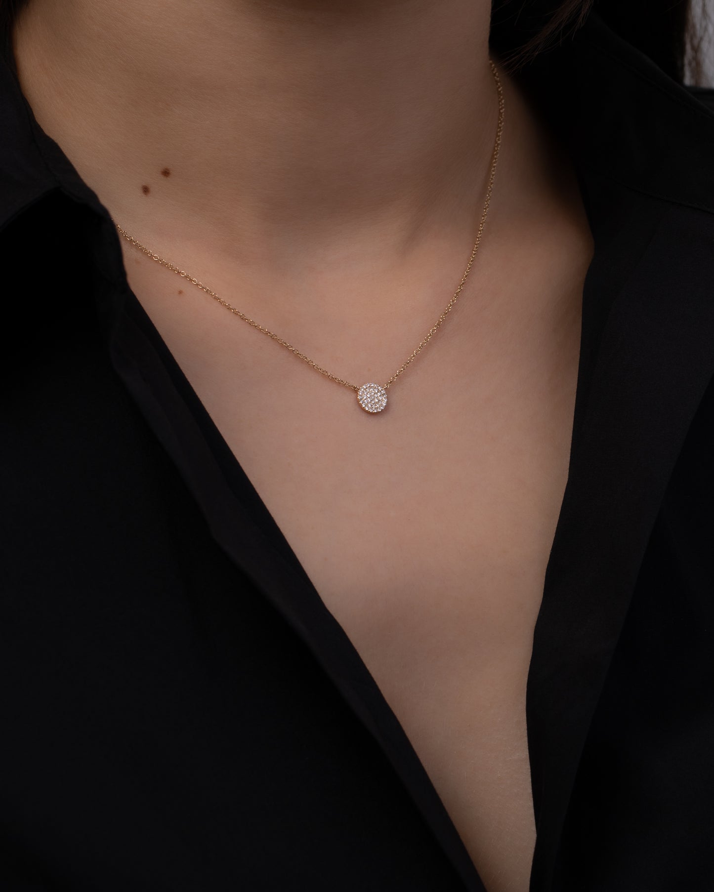 Diamond Disc Necklace