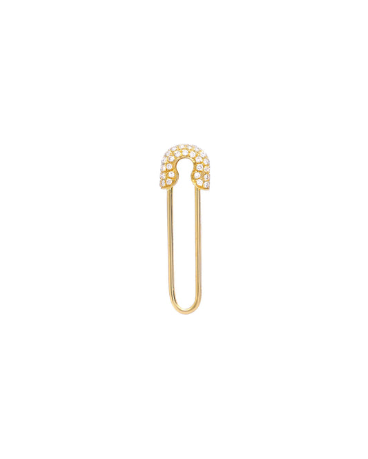 Diamond Safety Pin Earring