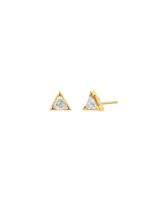 Diamond Trillion Stud Earrings