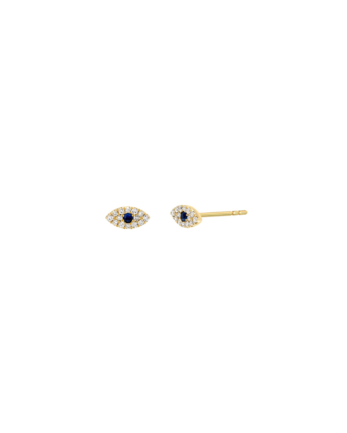 Diamond and Sapphire Evil Eye Studs