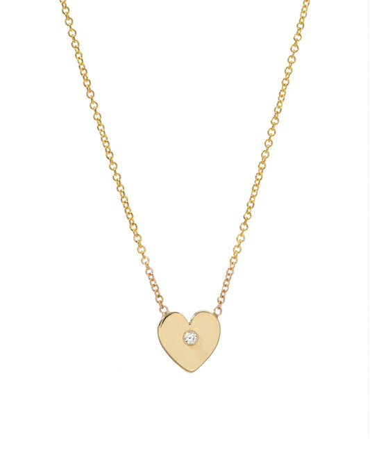 Tiny Diamond Heart Necklace