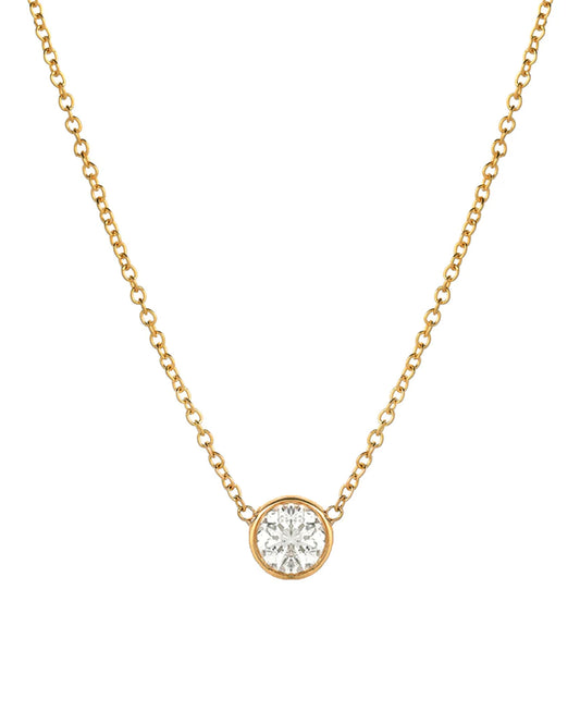 Large Diamond Bezel Necklace