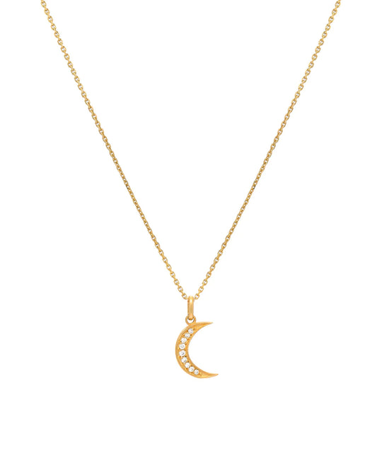 Diamond Pave Moon Necklace