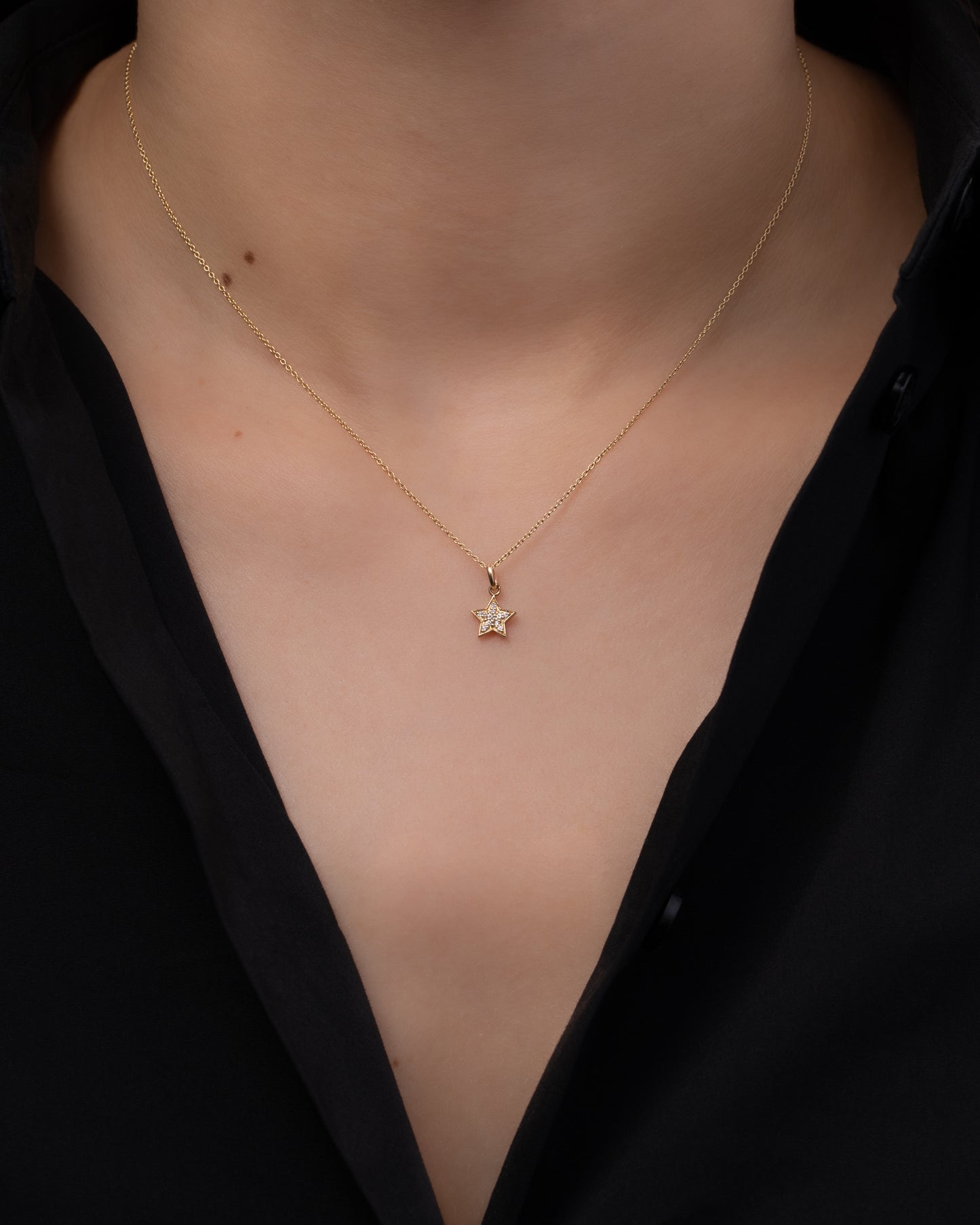 Diamond Pave Star Necklace