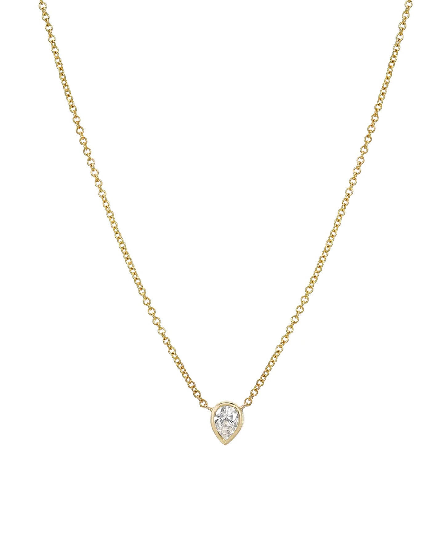 Pear Diamond Bezel Necklace