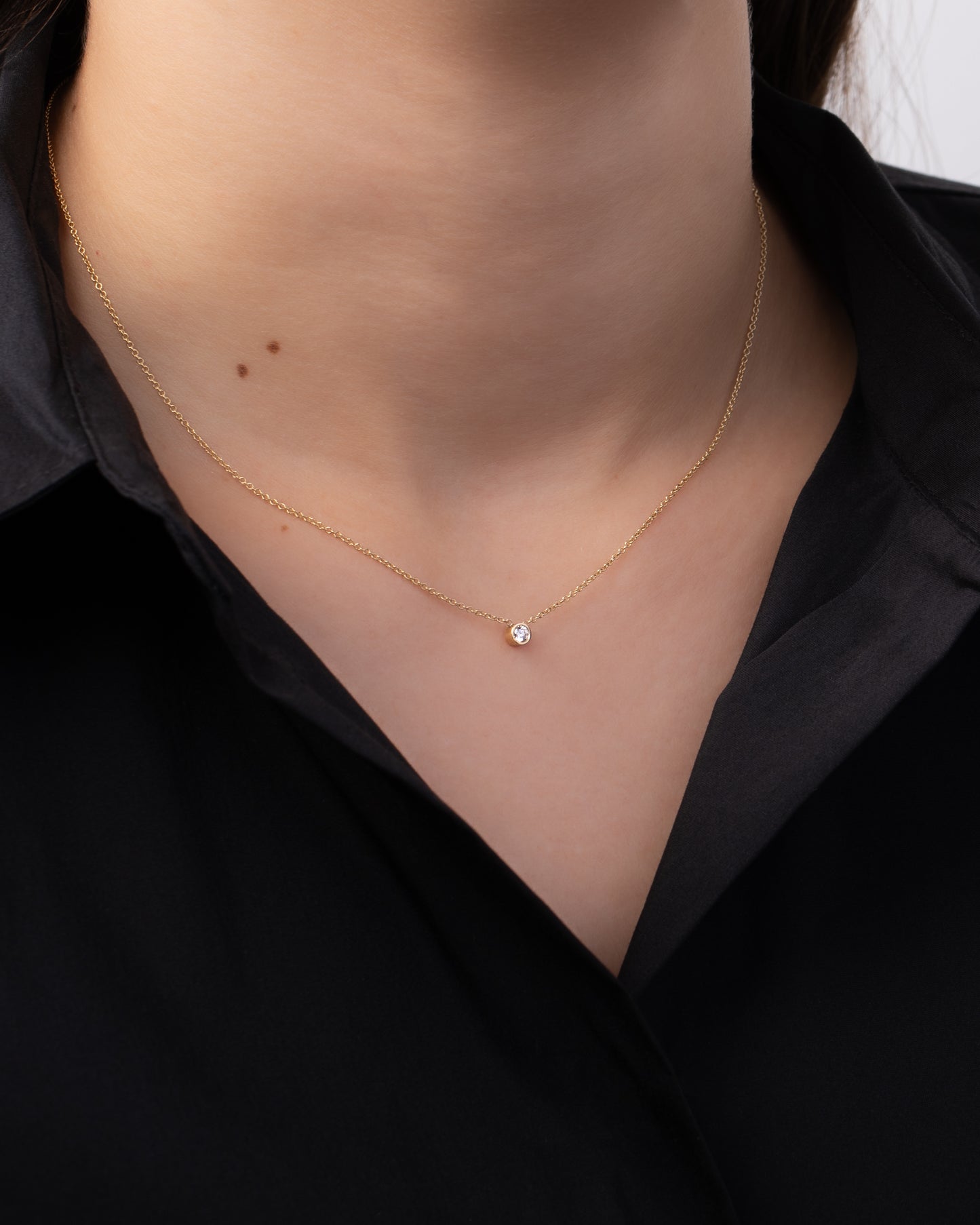 Small Diamond Bezel Necklace