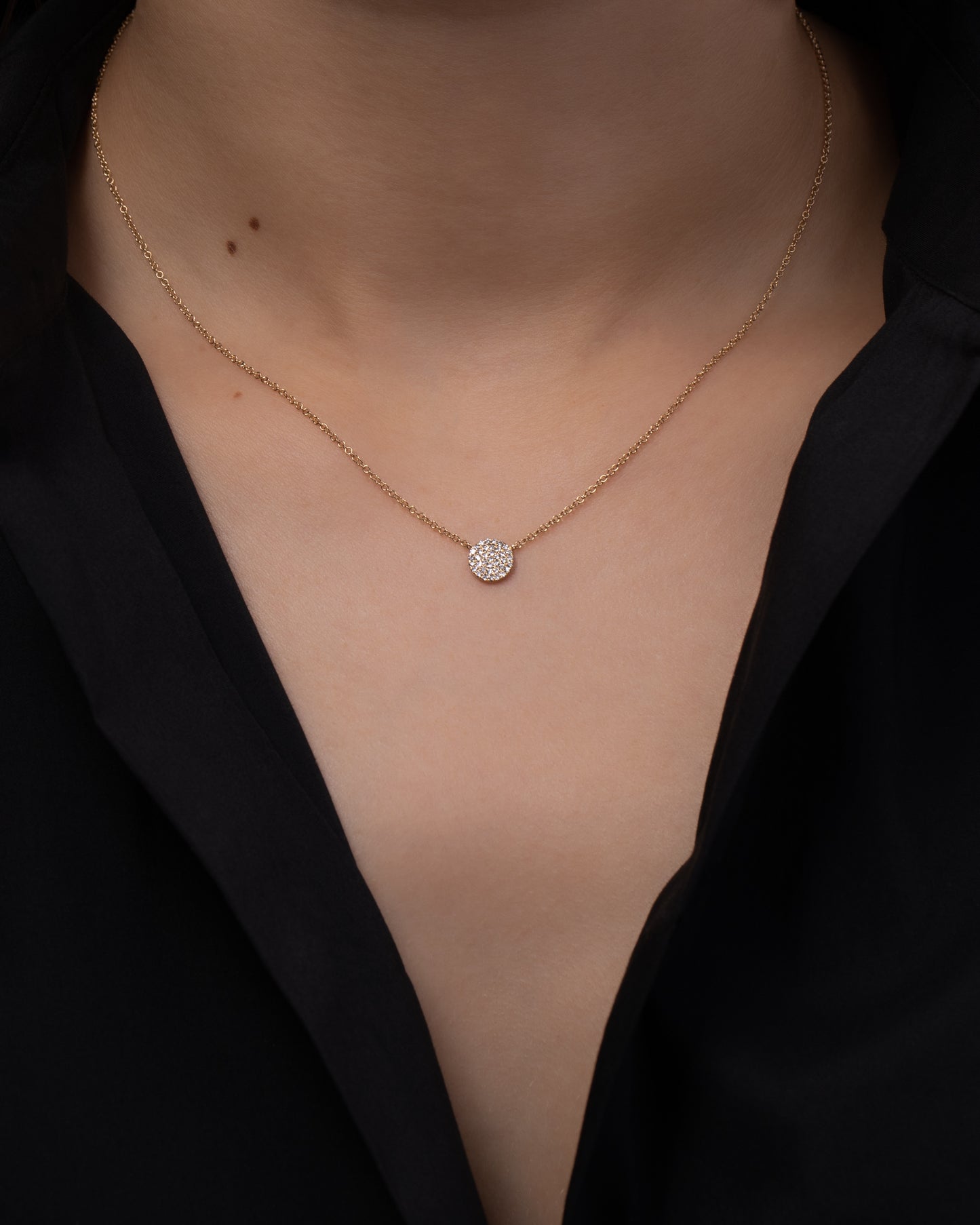 Diamond Disc Necklace