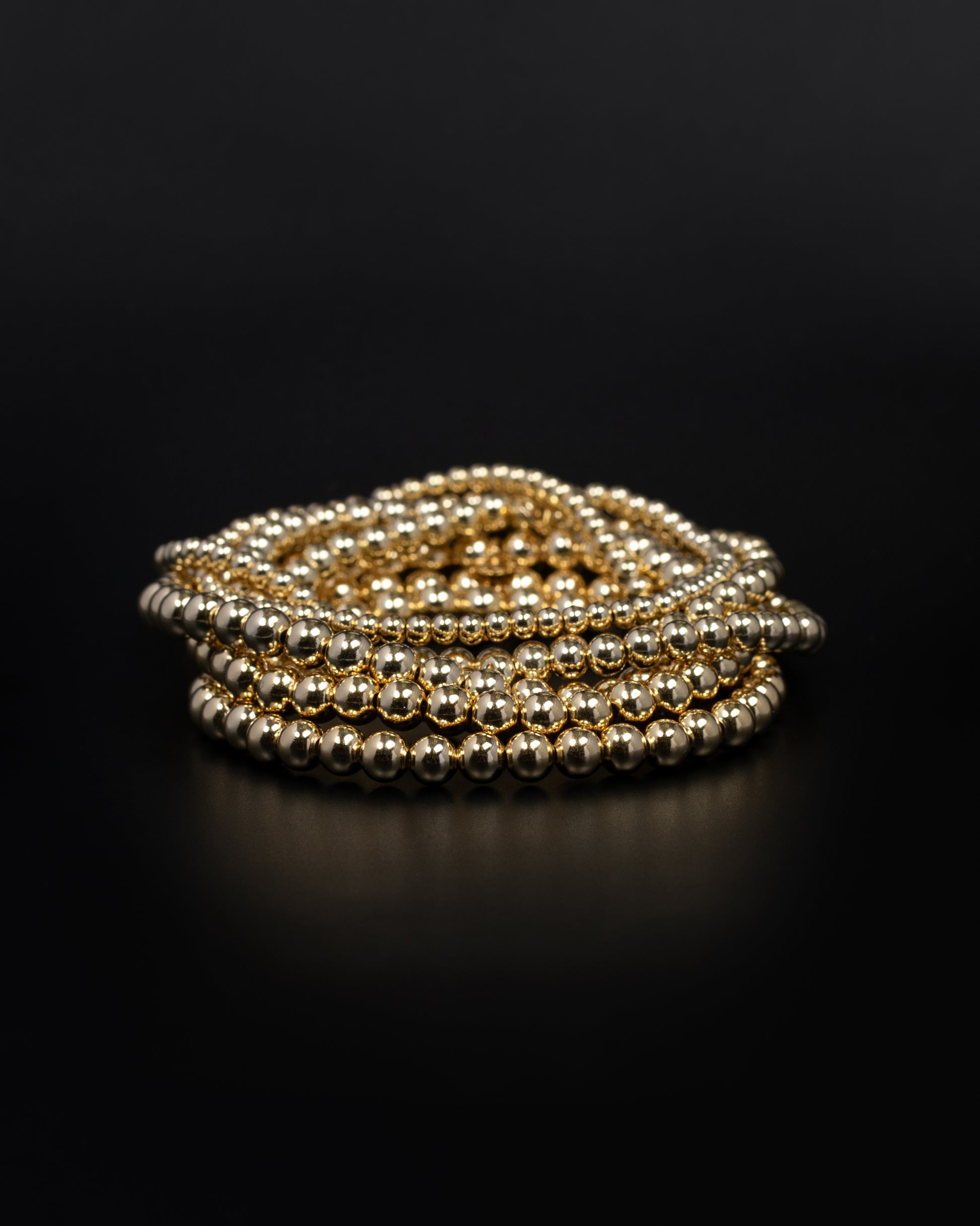 Colourful Sphere Chain Bracelet Bundle (Gold)