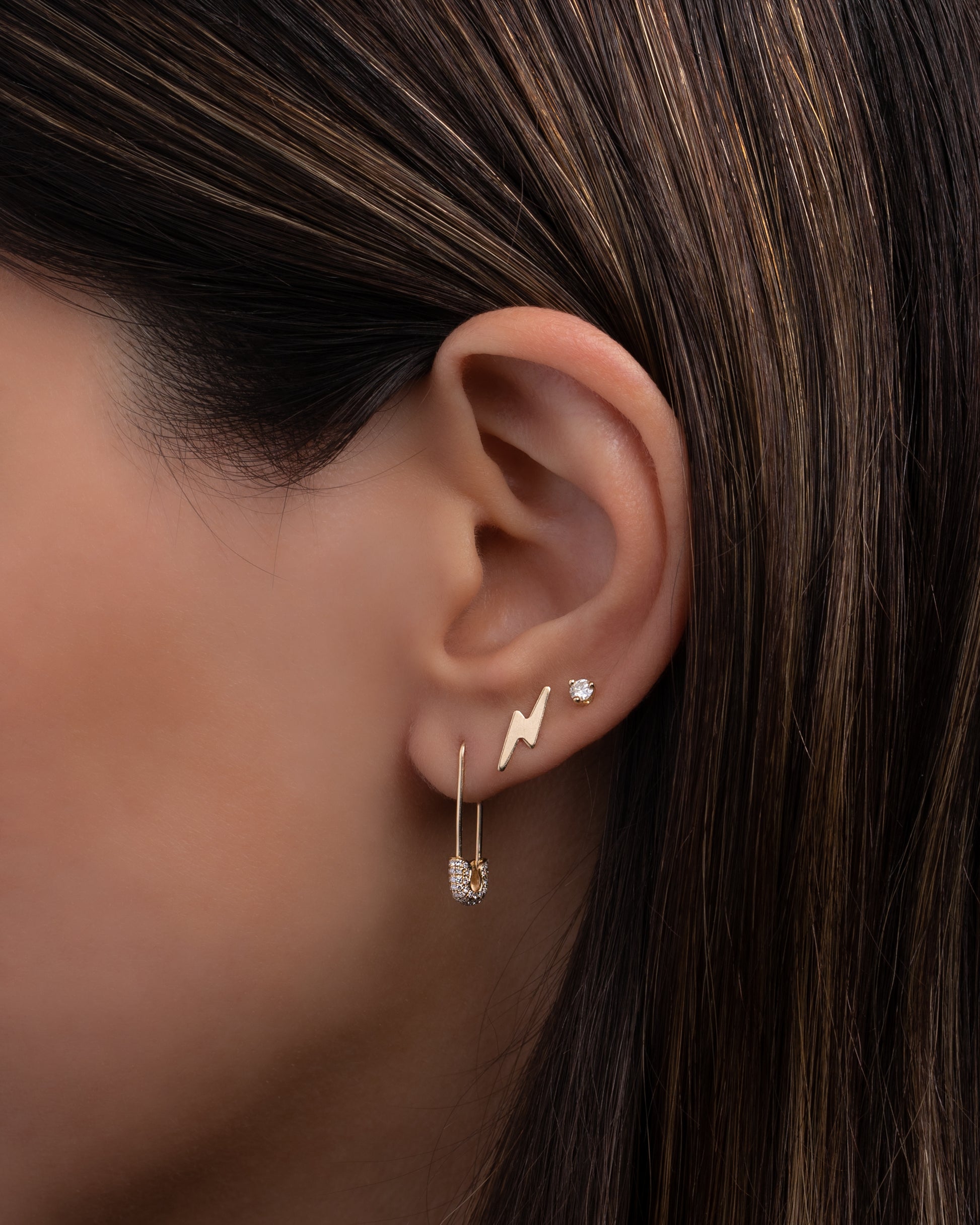 Diamond pin earrings Clearance