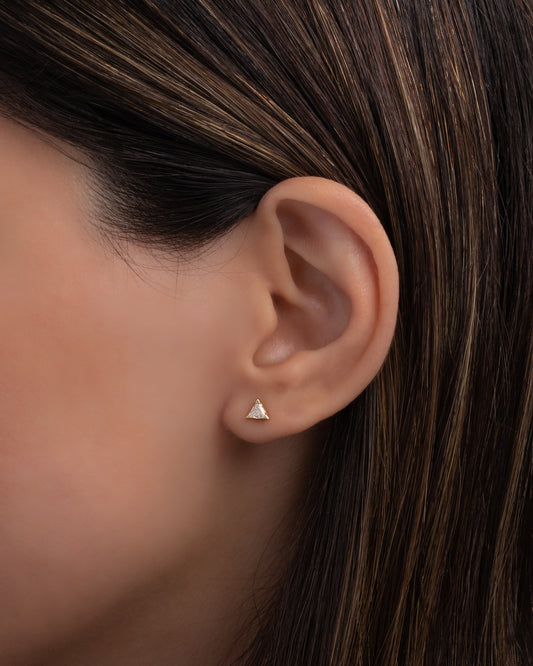 Diamond Trillion Stud Earrings