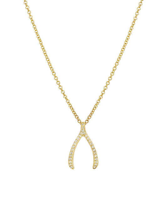 Diamond Wishbone Necklace