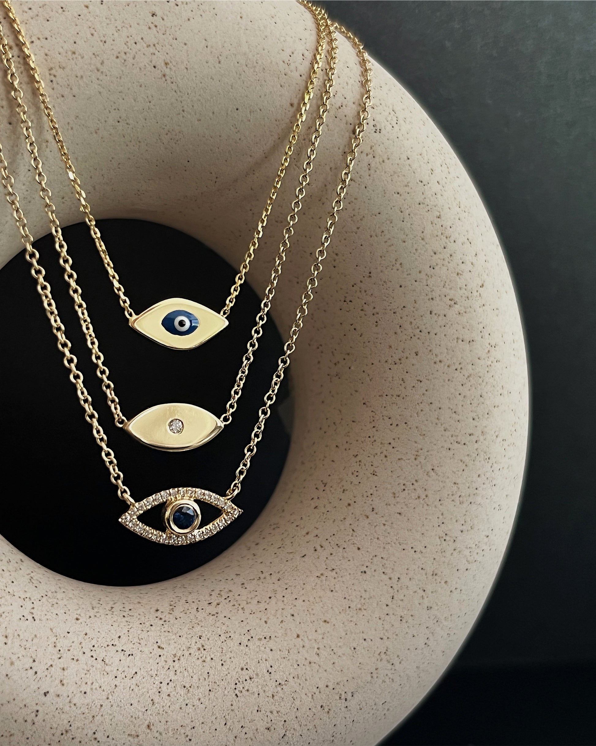 18k Gold filled Evil eye necklace evil eye charm protection necklace ojo  turco | eBay
